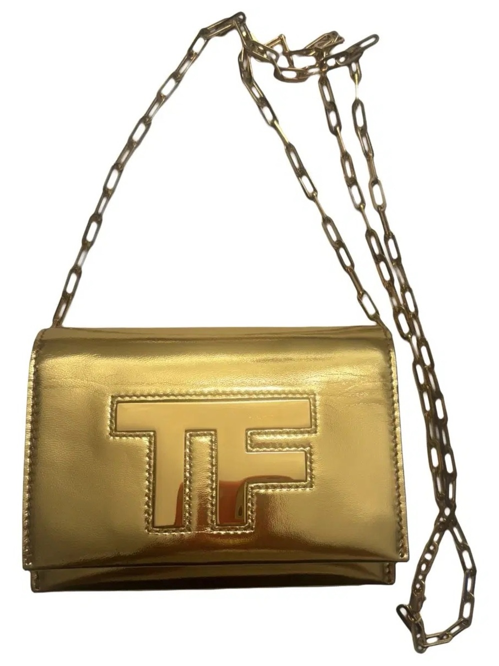 Tom Ford Gold Icon Leather Clutch Bag